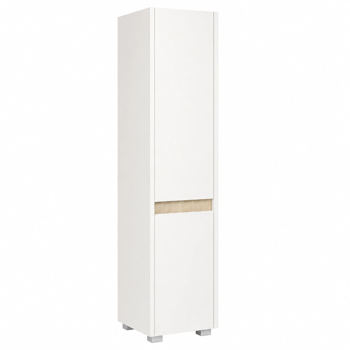 kleankin Mueble Alto para Baño con Estantes Ajustables y Almacenamiento Multifuncional 30x33x165 cm Blanco