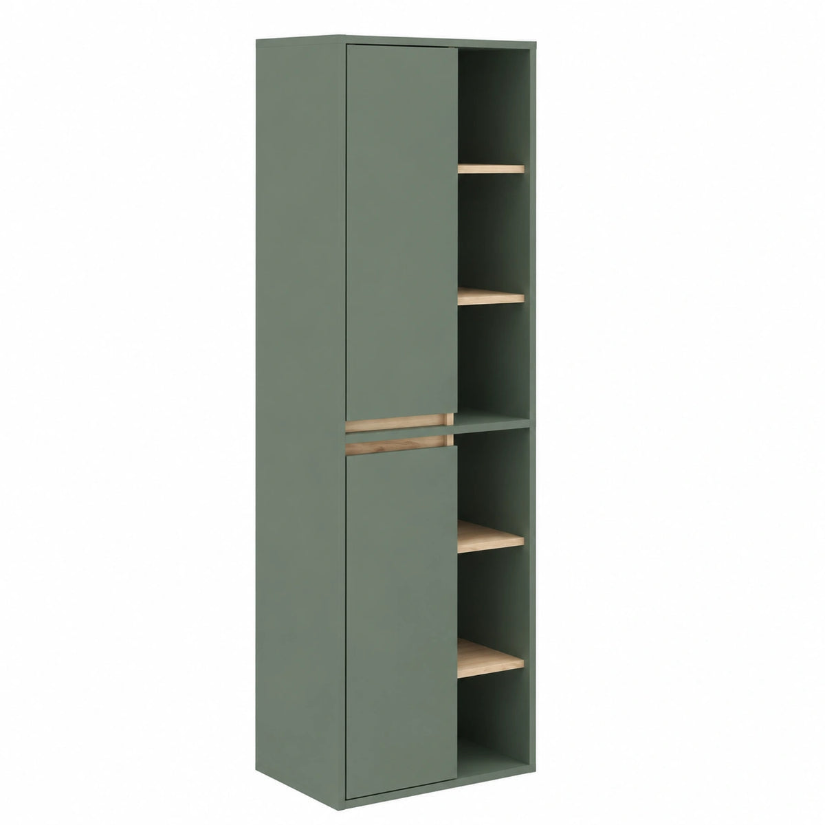 Vicco Armario Alto Verde Antracita, 50x170 cm, con Estantes y Montaje en Pared