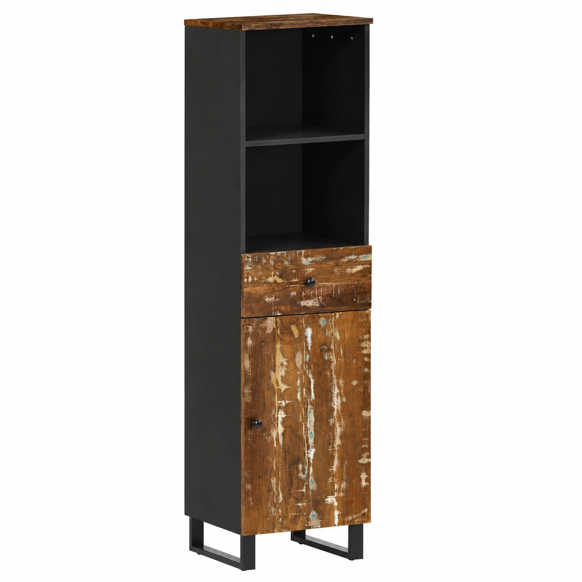 Armario de Baño de Madera Reciclada 38x33x160 cm para Almacenamiento