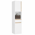 Armario Alto para Baño con Cajón y Puertas, Blanco, 35x33x170cm