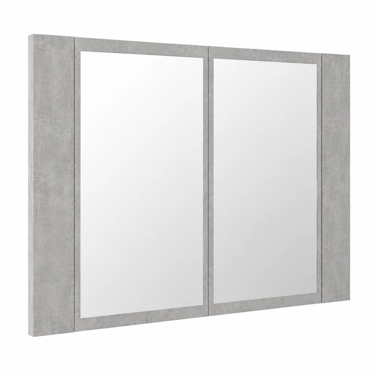 Espejo de Baño con Luz LED y Almacenamiento, Cemento Gris 60x12x45 cm