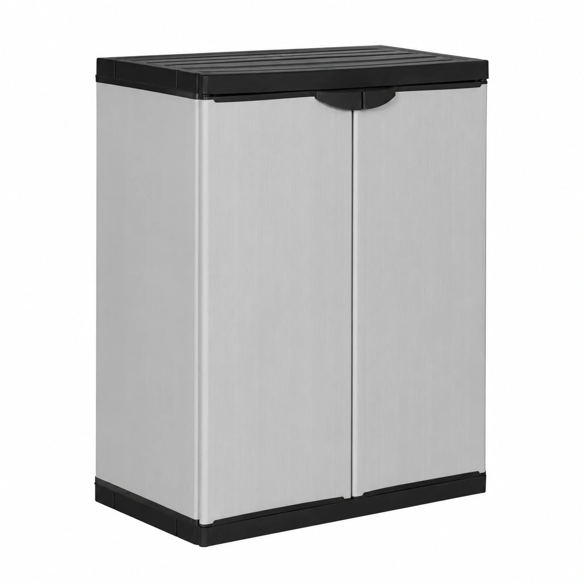 Armario de Jardín con Estante Ajustable 68x40x85 cm, Gris/Negro