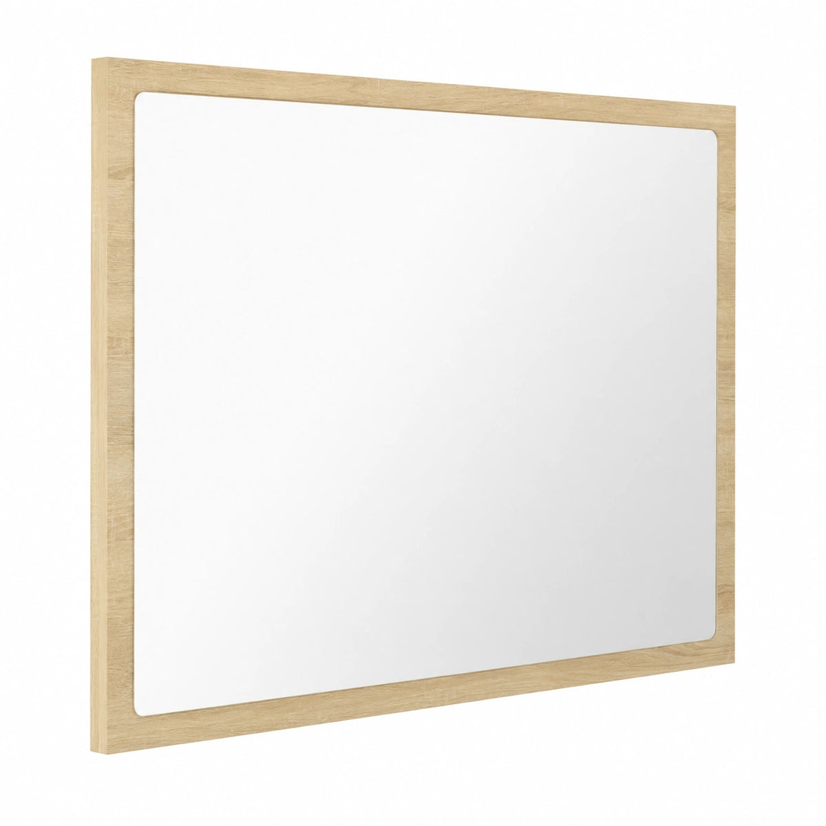 Espejo de Baño LED con Marco Acrílico y Roble Sonoma 60x8.5x37 cm