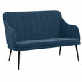 Banco de Terciopelo Azul para Salón y Comedor 110x76x80 cm