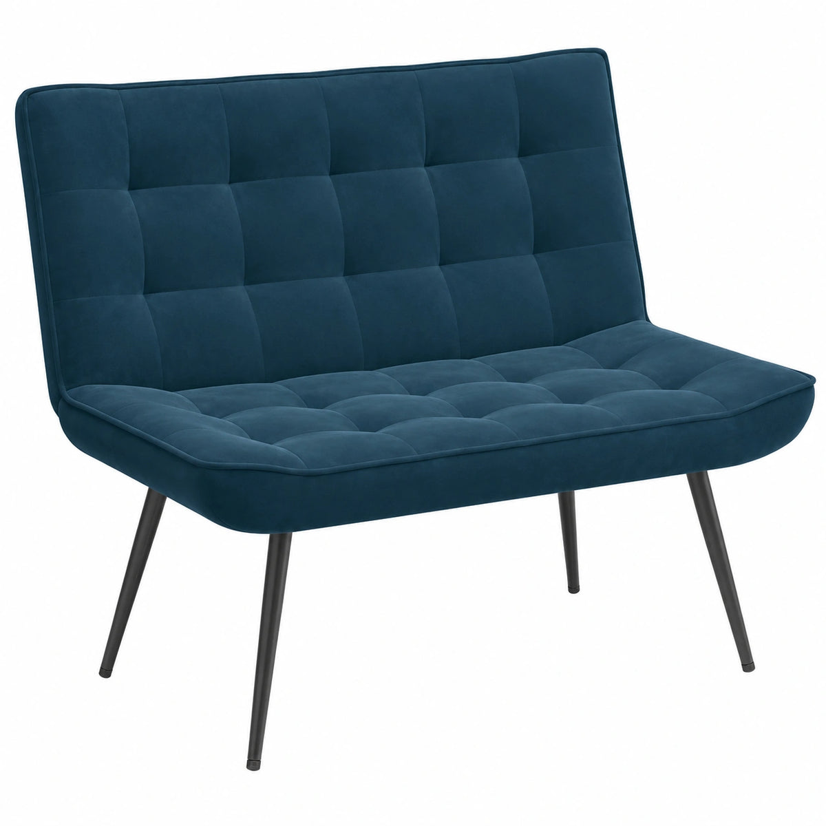 Banco Azul de Terciopelo para Entrada o Comedor 110x74x84 cm