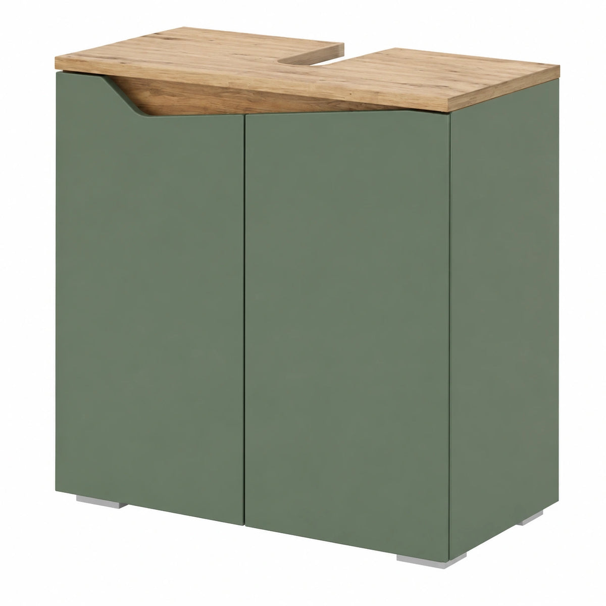 Mueble de baño Marelle Verde con Puertas y Recorte para Sifón 60x57.5cm