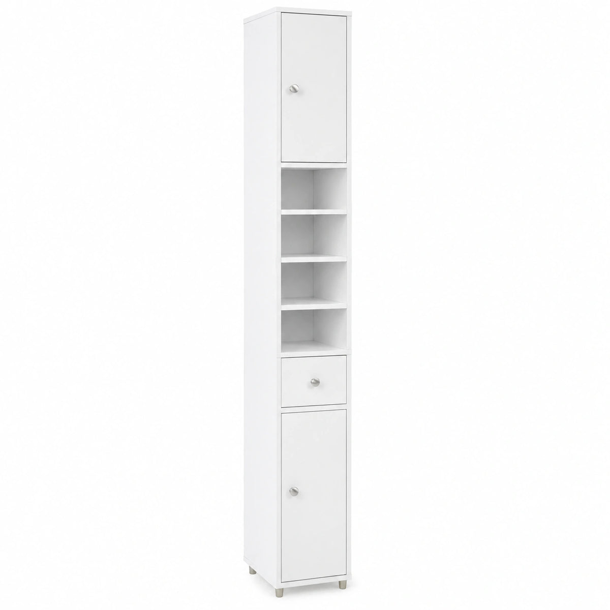 Armario Vertical para Baño con Puertas y Estantes Ajustables, Diseño Compacto 20x20x180 cm