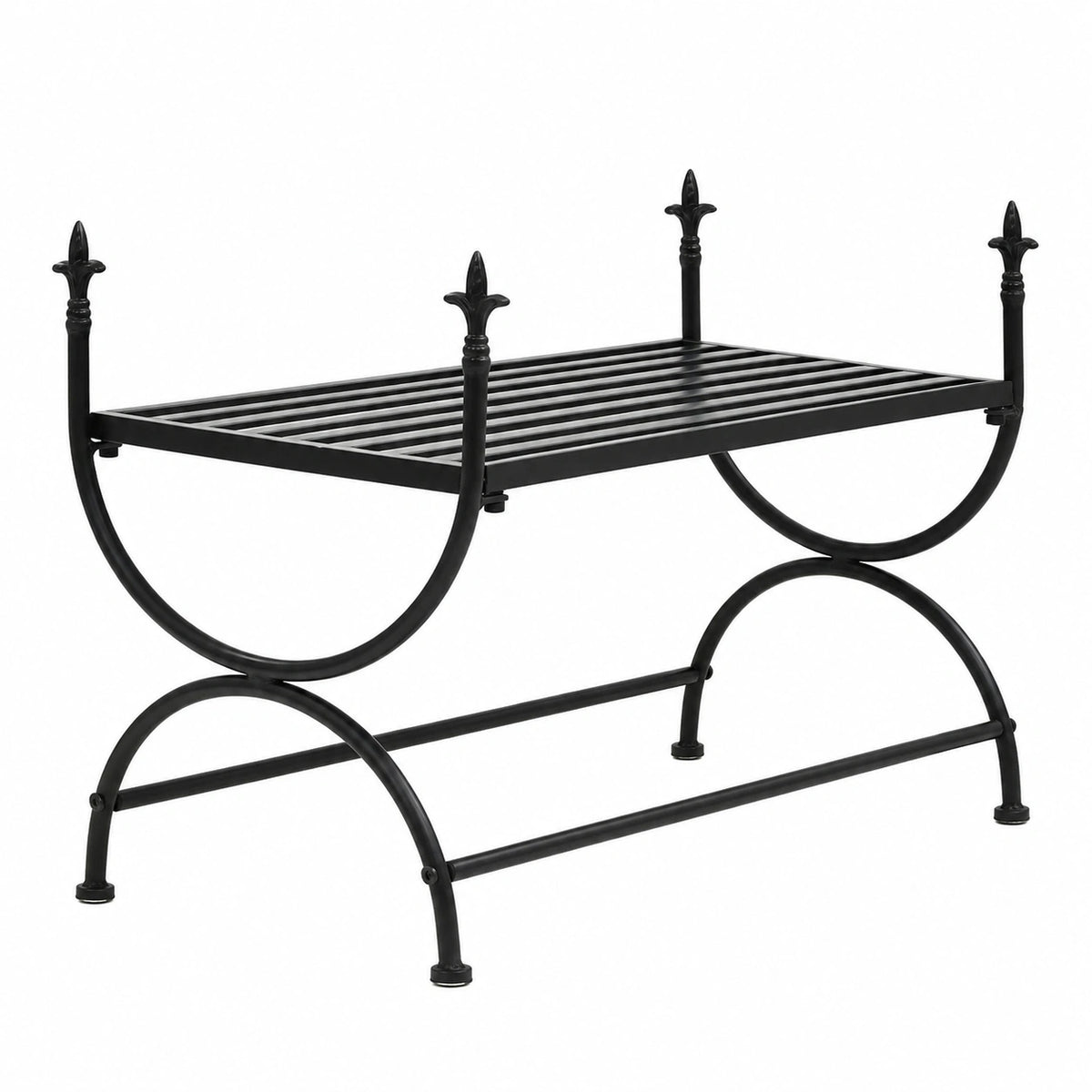 Banco Vintage de Metal para Cocina y Recibidor, Color Negro, 83x42x55 cm