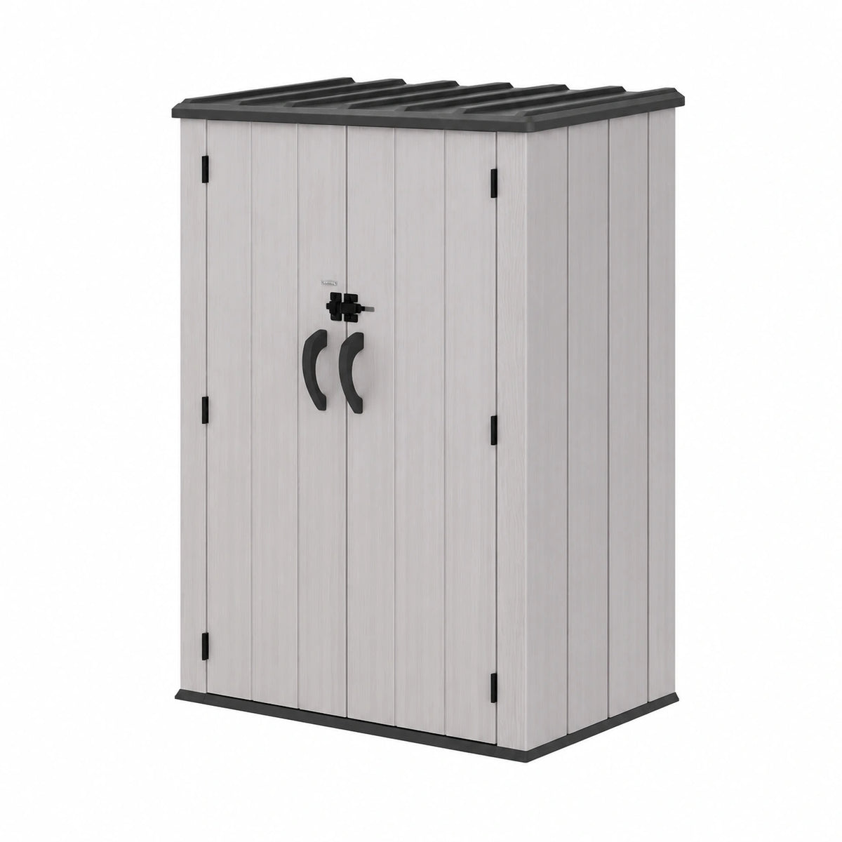 Armario Exterior Vertical de 1445L, HDPE, Resistente con Suelo y Puertas Doble Cerradura