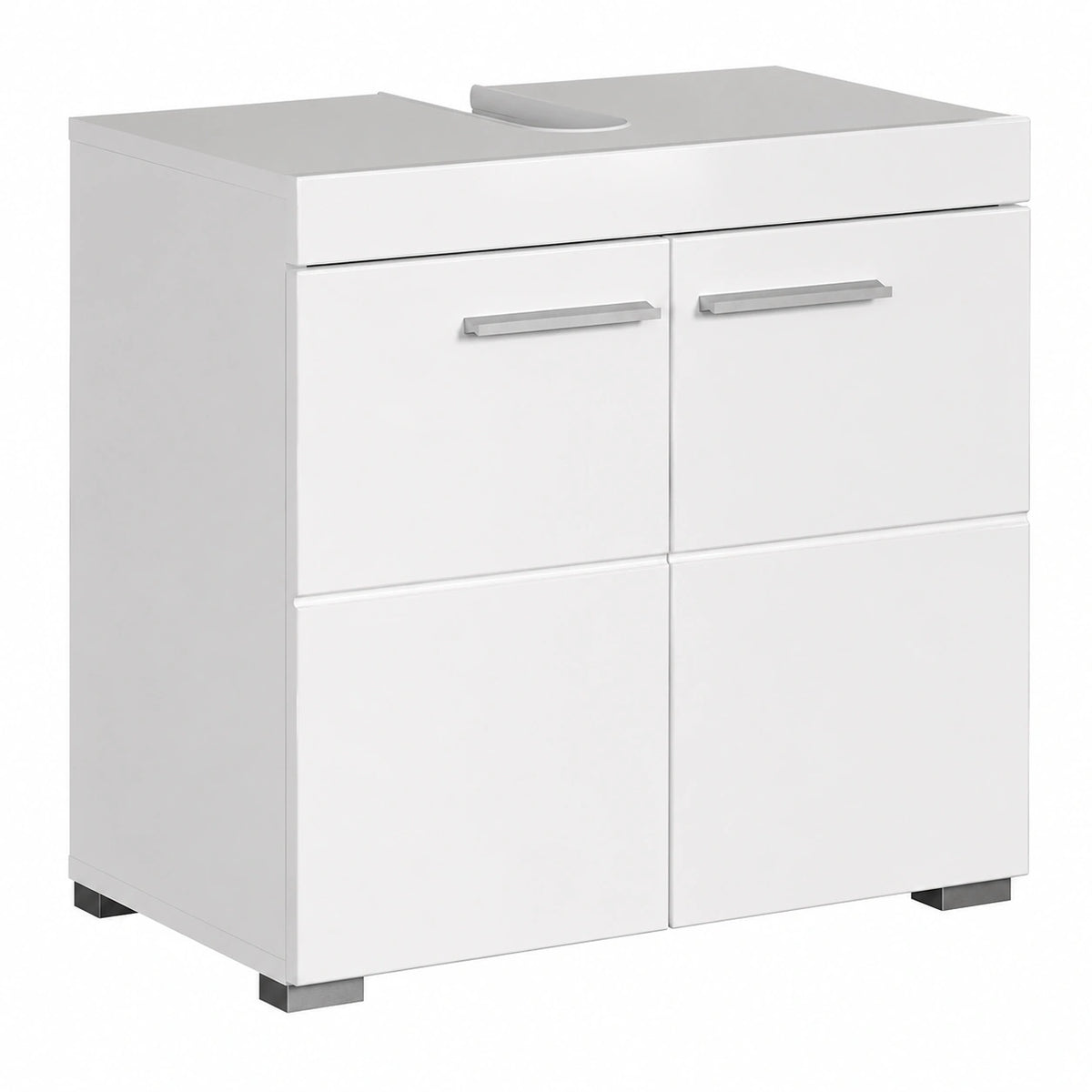 Mueble de baño Amanda 60x56x34 cm, Blanco Brillante, Gran Capacidad