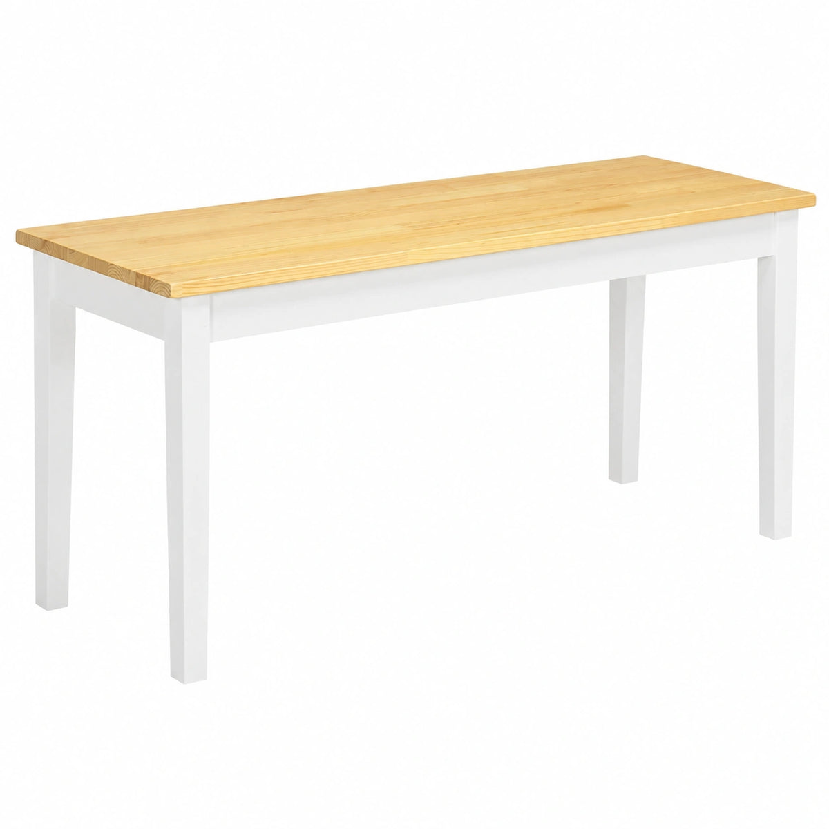 Banco de Jardín para Dos, Madera Natural y Blanco, 102x36x45 cm