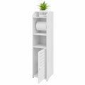 Armario de baño moderno blanco con soporte para papel higiénico, 15x17x76 cm