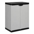 Armario de Exterior con Estante Ajustable, Gris y Negro, 68x40x85 cm