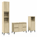 Conjunto de Muebles para Baño 3 Piezas Roble Sonoma