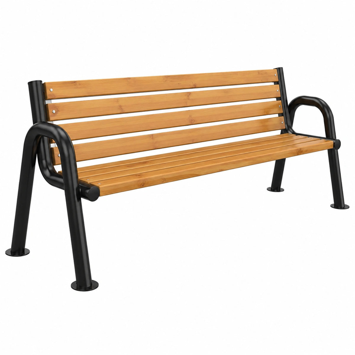 Banco de Jardín Exterior 196 cm Metal y Madera Resistente