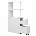 Armario Estrecho para Baño y Hogar, Blanco, con Cajones y Estantes, Tamaño 19x45x113 cm