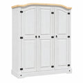 Armario de Madera con 3 Puertas Estilo Corona Blanco