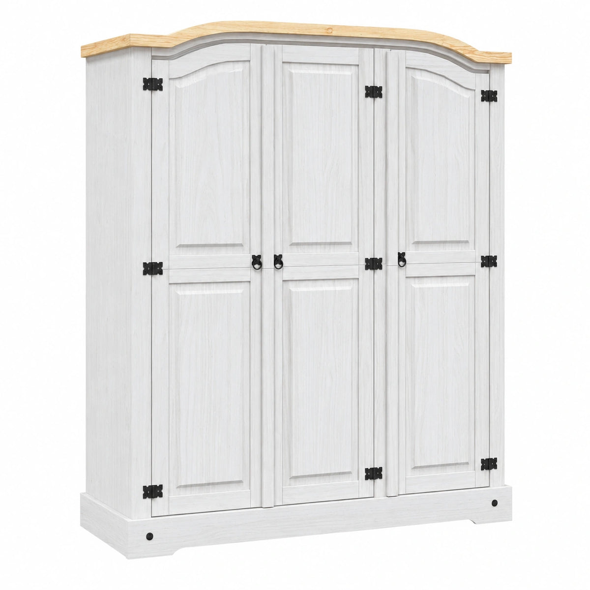 Armario de Madera con 3 Puertas Estilo Corona Blanco