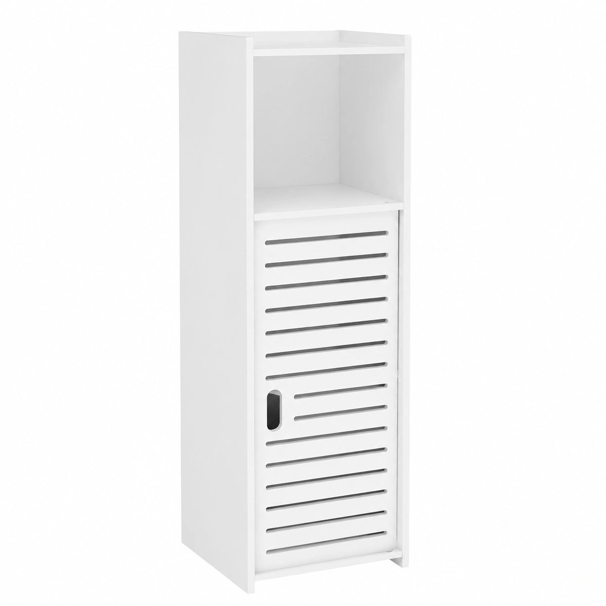 WODFARR - Armario Alto para Baño con Estante Ajustable y Puerta, 3 Compartimentos, Blanco, 23x22x78 cm