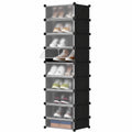 Estantería Modular para Zapatos con 10 Niveles, 47x35x170cm, Negro