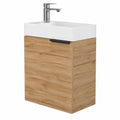 Armario de Baño 40 cm con Lavabo, Compacto para Espacios Pequeños, Madera Roble Dorado